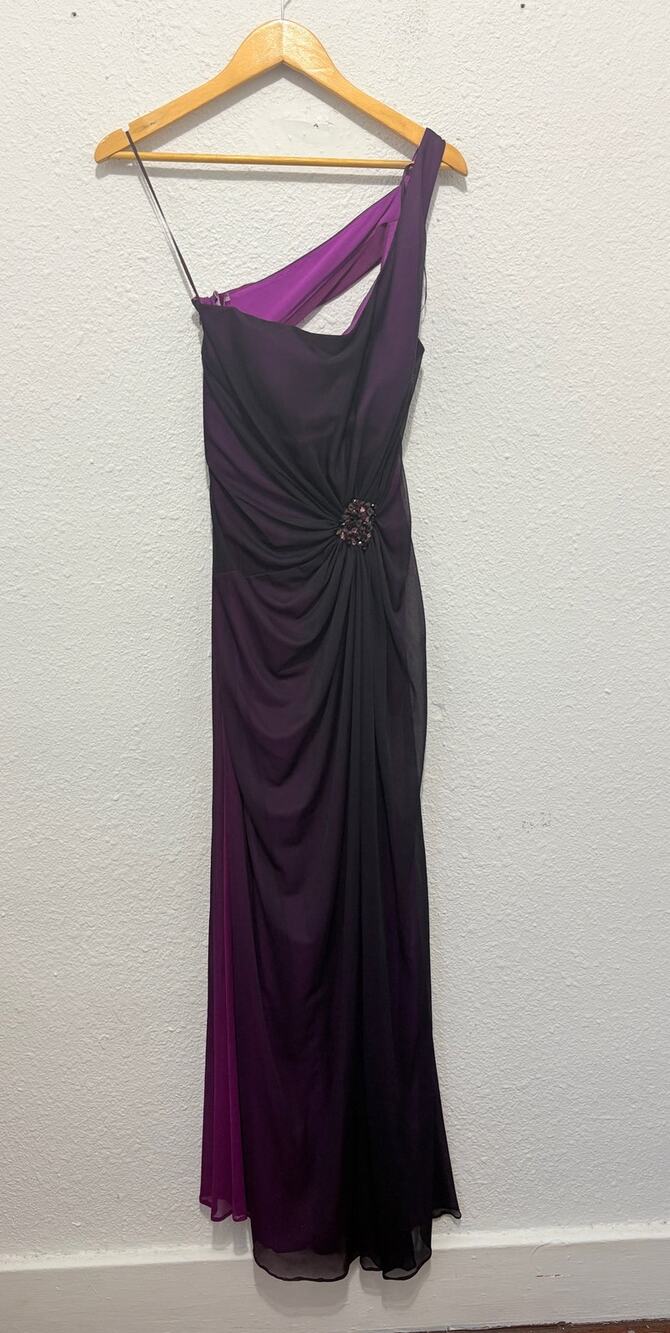 Vintage Y2K Whimsygoth Maxi Dress One Shoulder Mesh Witchy Glam Ruched
